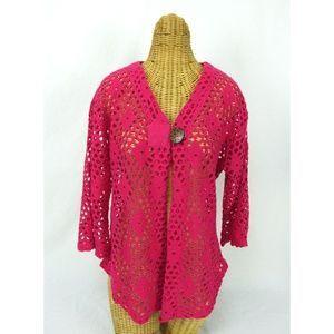 Camille & Co Womens Pink One Button Sweater Size M